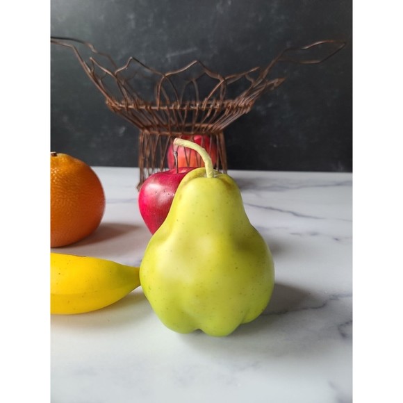 Vintage Faux Fruit In Wire Basket Home Decor - Picture 7 of 10